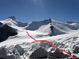 
The route from Mount Everest North Face Advanced Base Camp 6400m Across The East Rongbuk Glacier To Lhakpa Ri Camp I 6500m
